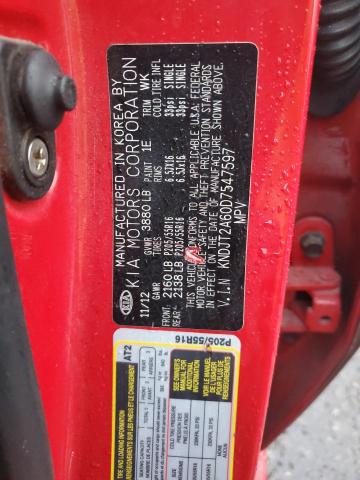 2013 Kia Soul + VIN: KNDJT2A60D7547597 Lot: 43984284