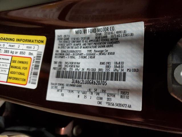 2016 LINCOLN MKZ HYBRID 3LN6L2LU0GR620705