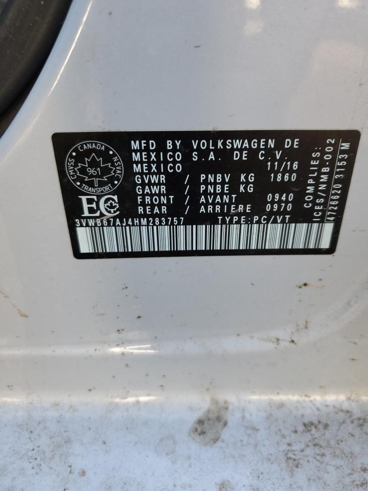 3VWB67AJ4HM283757 2017 Volkswagen Jetta Se