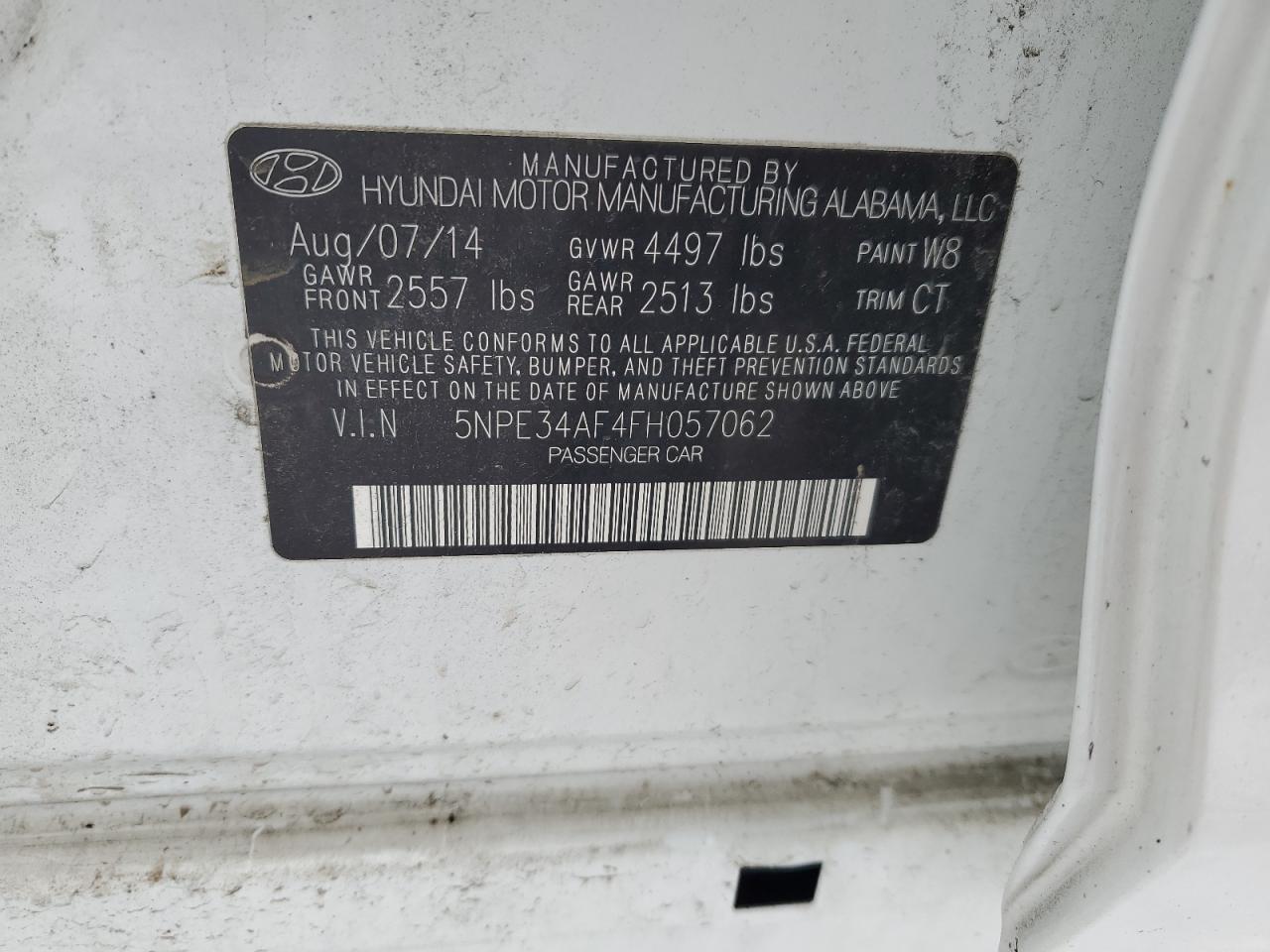 5NPE34AF4FH057062 2015 Hyundai Sonata Sport