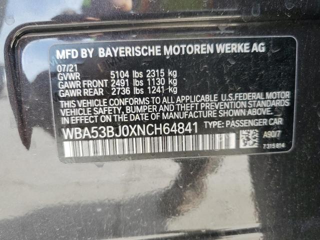 2022 BMW 540 I WBA53BJ0XNCH64841