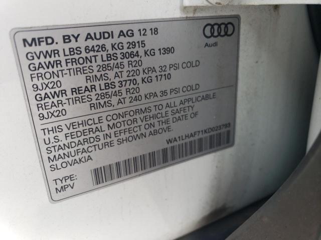 VIN WA1LHAF71KD023793 2019 Audi Q7, Premium Plus no.13