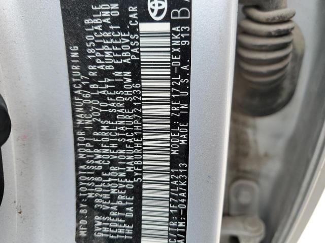 2017 TOYOTA COROLLA L 5YFBURHE1HP721236