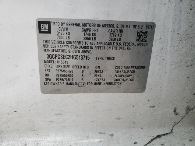 2017 CHEVROLET SILVRDO LT 3GCPCSEC2HG513715