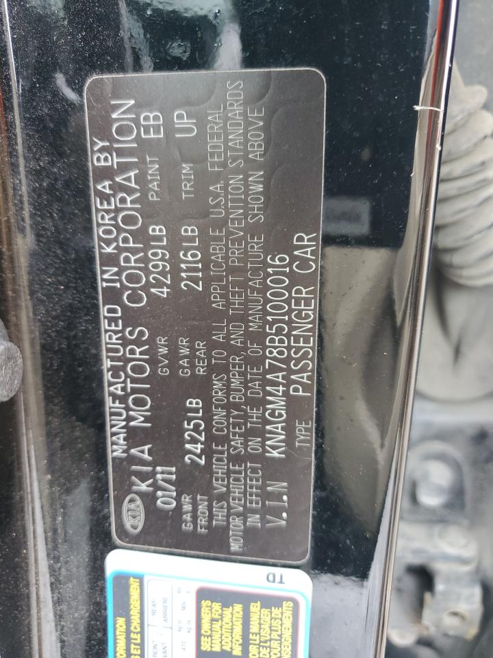 KNAGM4A78B5100016 2011 Kia Optima Lx