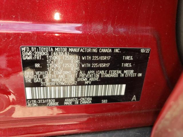 2022 TOYOTA RAV4 LE - 2T3H1RFV7NW232542