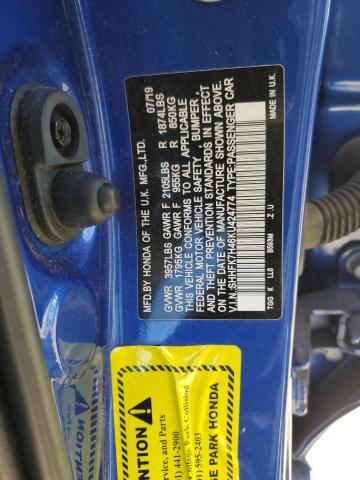 2019 HONDA CIVIC SPOR SHHFK7H46KU424774
