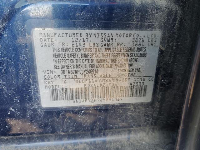 2018 NISSAN SENTRA S - 3N1AB7AP7JY246914