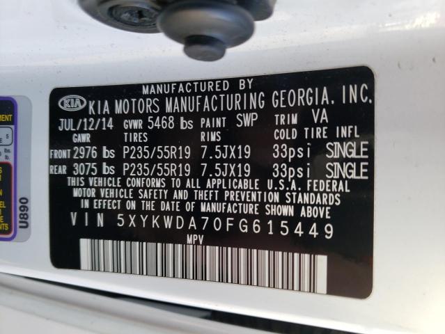 2015 KIA SORENTO SX 5XYKWDA70FG615449