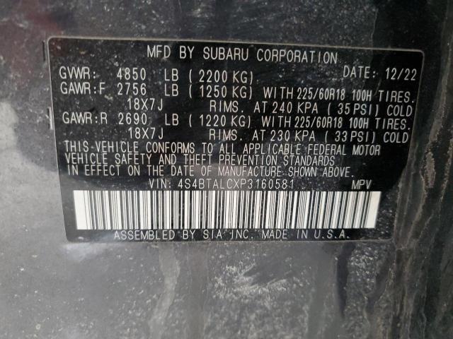 2023 SUBARU OUTBACK ON 4S4BTALCXP3160581