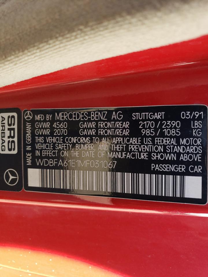 WDBFA61E1MF031067 1991 Mercedes-Benz 300 Sl