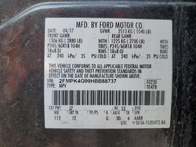 2FMPK4G99HBB88737 2017 FORD EDGE, photo no. 13