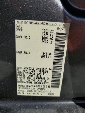 2022 NISSAN ALTIMA S 1N4BL4BV2NN407558