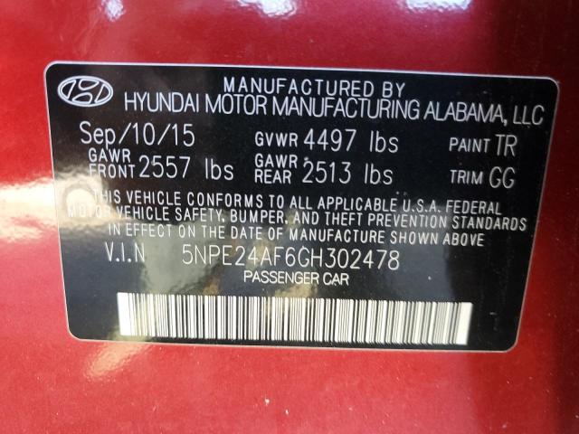2016 HYUNDAI SONATA SE 5NPE24AF6GH302478