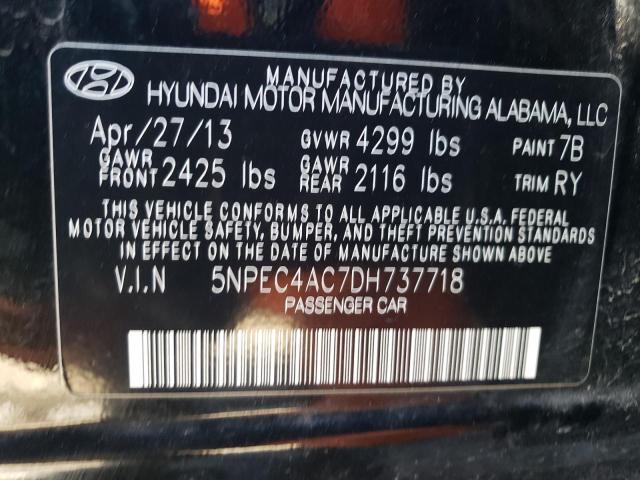 2013 Hyundai Sonata Se VIN: 5NPEC4AC7DH737718 Lot: 42236524