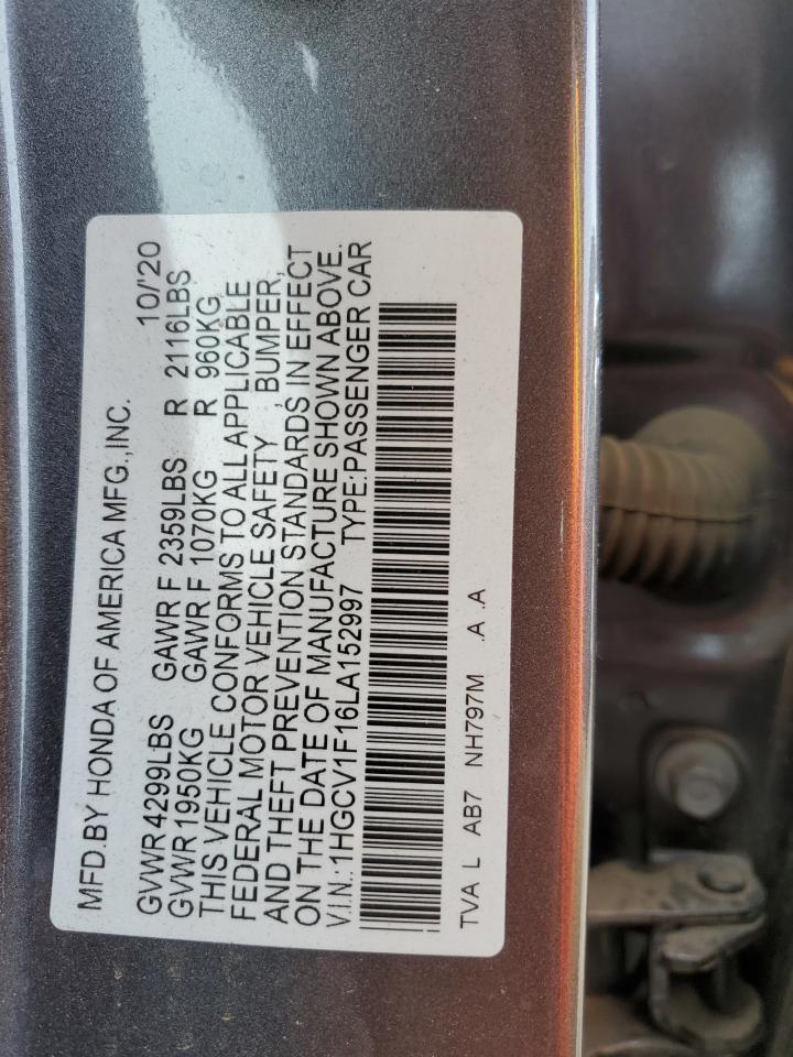 1HGCV1F16LA152997 2020 Honda Accord Lx