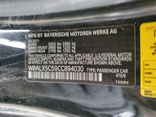 Auction sale of the 2012 BMW 6 SERIES , vin: WBALX5C59CC894030, lot number: 41432054