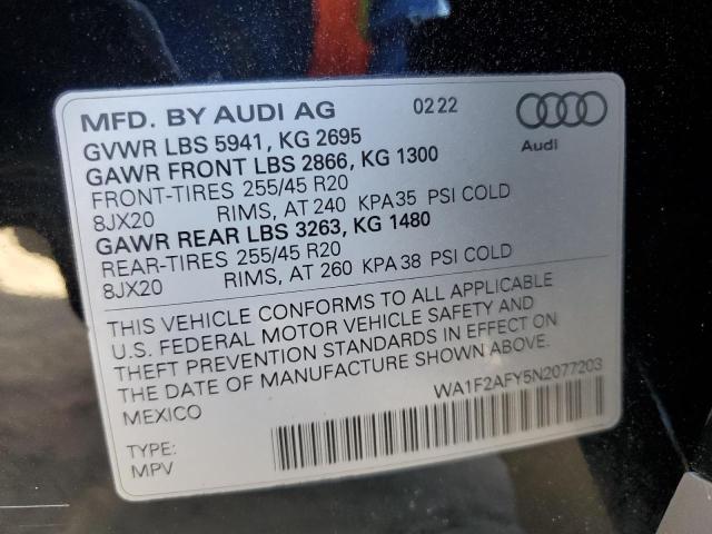 WA1F2AFY5N2077203 2022 AUDI Q5, photo no. 13