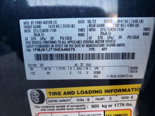 2022 FORD EXPEDITION - 1FMJK1JT1NEA46679