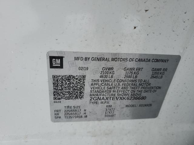 2019 CHEVROLET EQUINOX LT 2GNAXTEVXK6236680