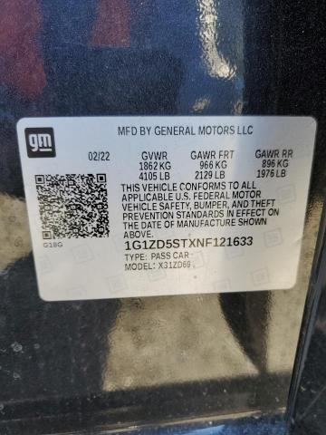 2022 CHEVROLET MALIBU LT 1G1ZD5STXNF121633