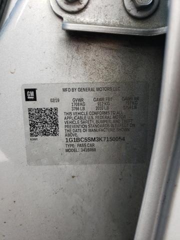 2019 CHEVROLET CRUZE LS 1G1BC5SM3K7150054
