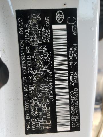 2022 Toyota Prius Night Shade VIN: JTDKAMFU5N3175955 Lot: 42795844