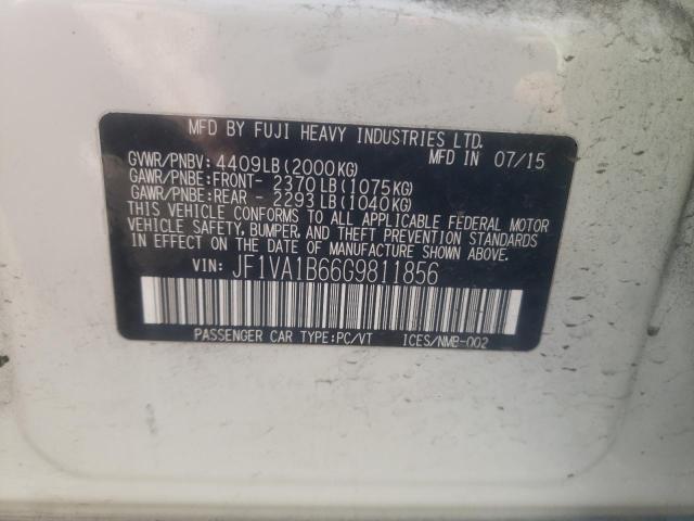 2016 SUBARU WRX JF1VA1B66G9811856