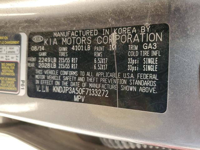 2015 Kia Soul + VIN: KNDJP3A50F7133272 Lot: 42811404