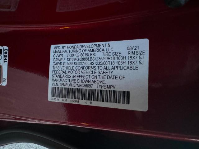 2022 Honda Odyssey Ex VIN: 5FNRL6H57NB036097 Lot: 41989664