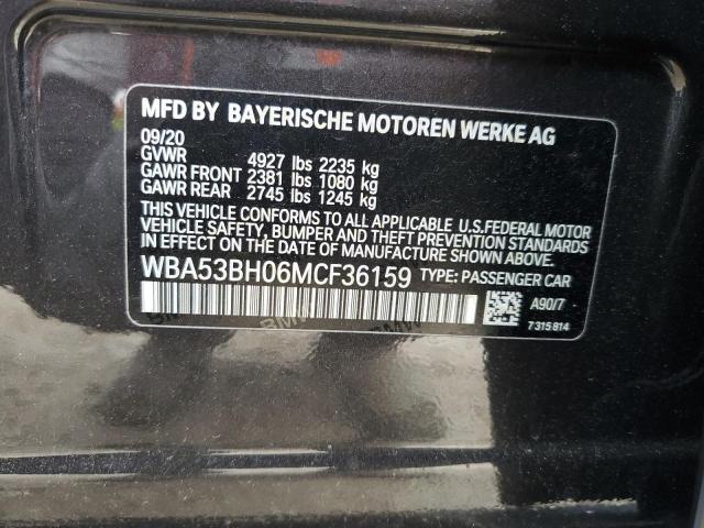 2021 BMW 530 I VIN: WBA53BH06MCF36159 Lot: 41523894