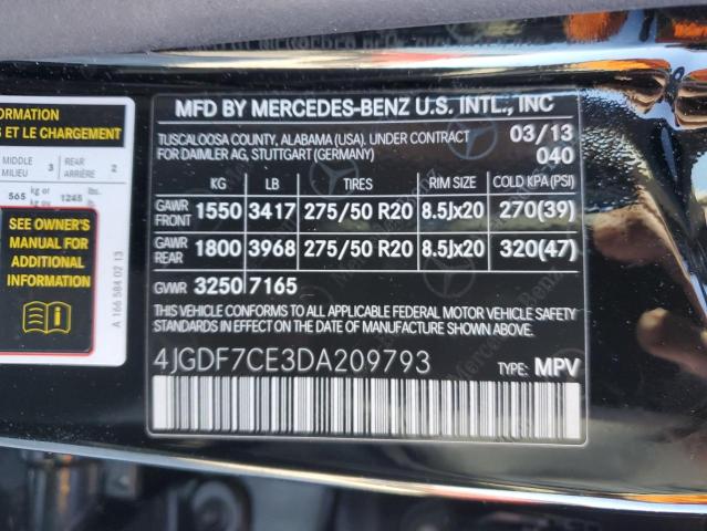 VIN 4JGDF7CE3DA209793 2013 Mercedes-Benz GL-Class, ... no.14