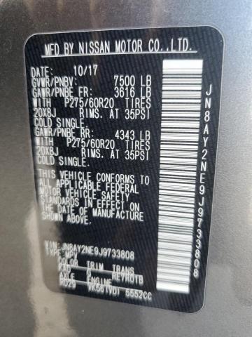 2018 NISSAN ARMADA PLA JN8AY2NE9J9733808