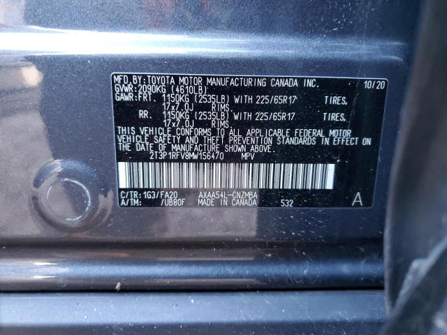 2021 TOYOTA RAV4 XLE 2T3P1RFV8MW156470