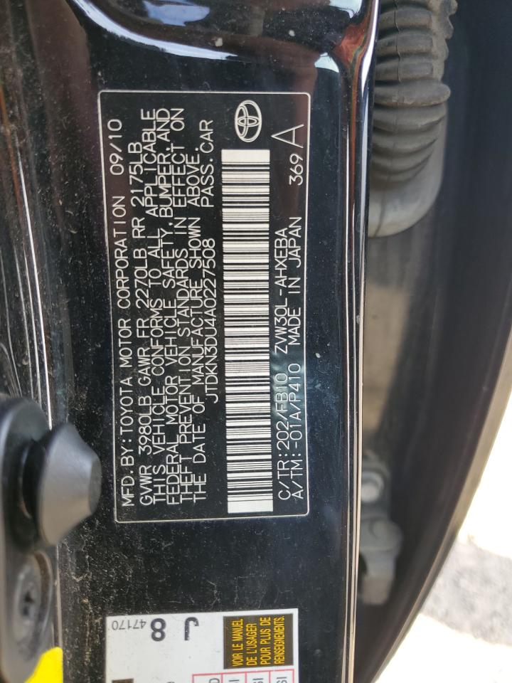 JTDKN3DU4A0227508 2010 Toyota Prius