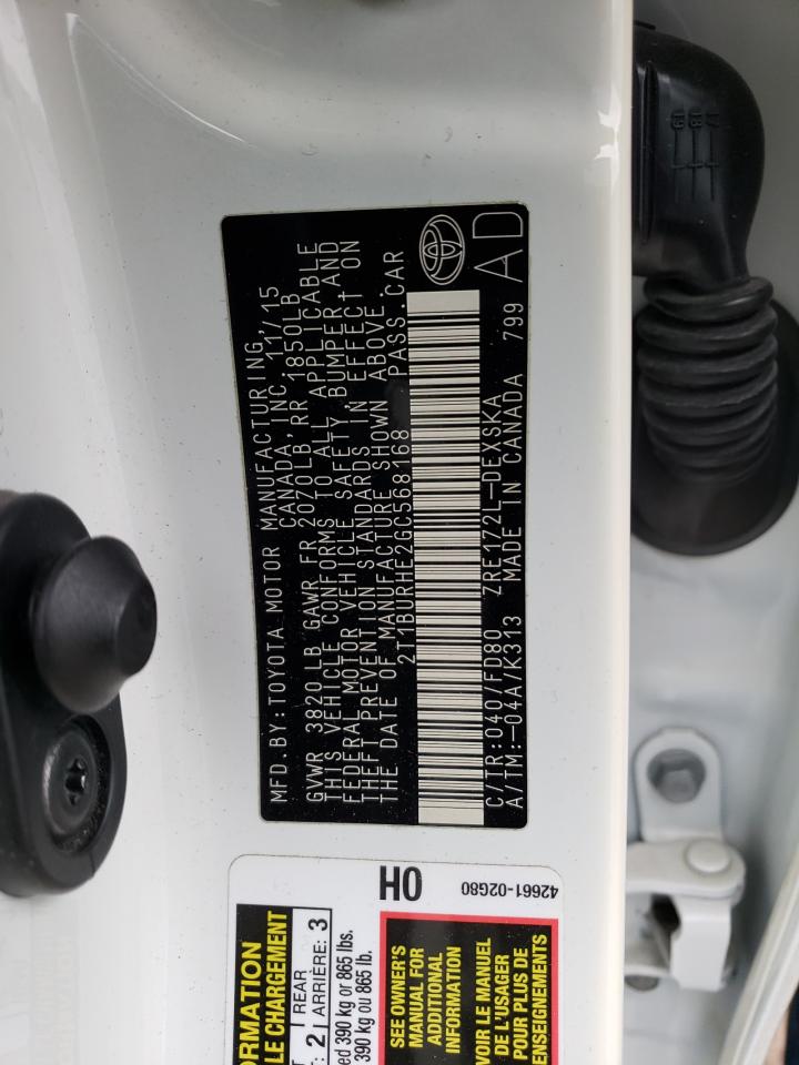 2T1BURHE2GC568168 2016 Toyota Corolla L