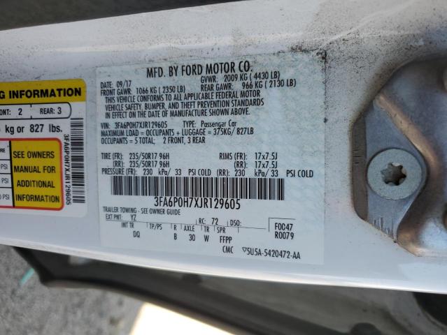 2018 FORD FUSION SE 3FA6P0H7XJR129605