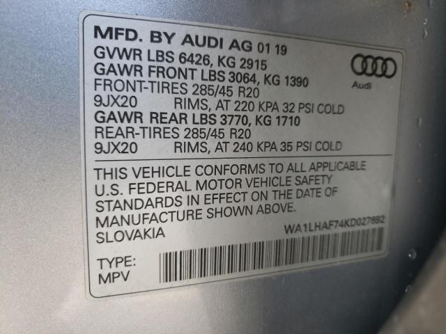 VIN WA1LHAF74KD027692 2019 Audi Q7, Premium Plus no.13