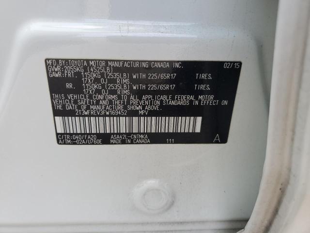 2015 TOYOTA RAV4 XLE 2T3WFREV3FW169452