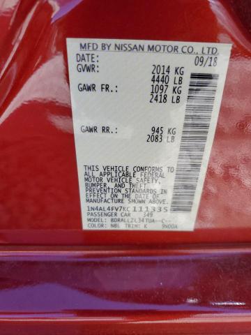 2019 NISSAN ALTIMA EDI - 1N4AL4FV7KC111335