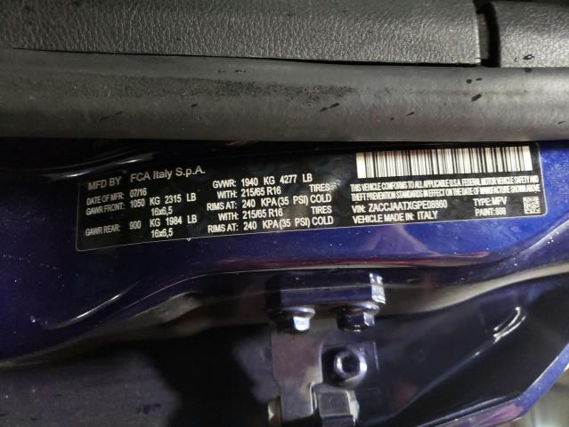 2016 JEEP RENEGADE S - ZACCJAATXGPE08860