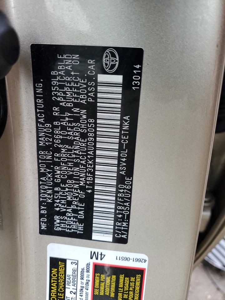 4T1BF3EK1AU098058 2010 Toyota Camry Base