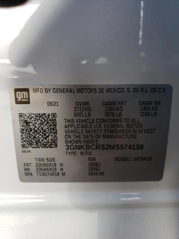2021 CHEVROLET BLAZER 2LT 3GNKBCRS2MS574159