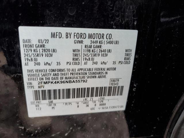 2FMPK4K96NBA55792 2022 FORD EDGE, photo no. 12