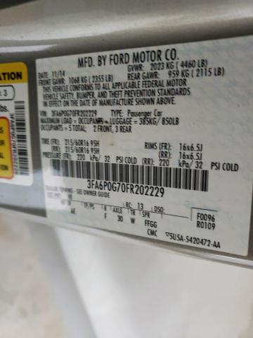 2015 FORD FUSION S 3FA6P0G70FR202229