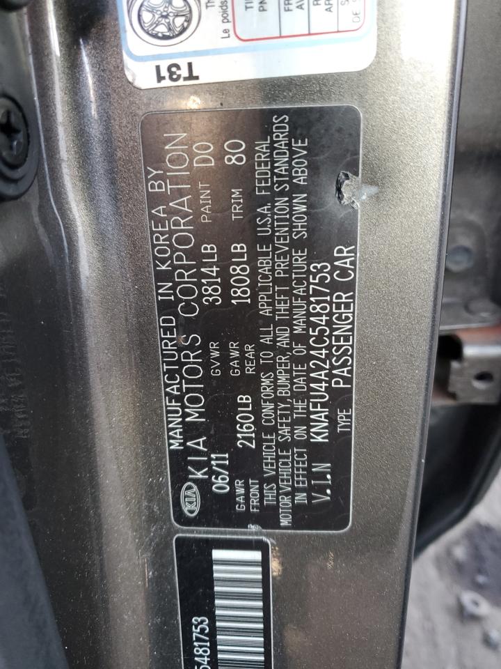 2012 Kia Forte Ex vin: KNAFU4A24C5481753