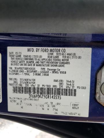 3FA6P0G75GR143535 2016 FORD FUSION, photo no. 13