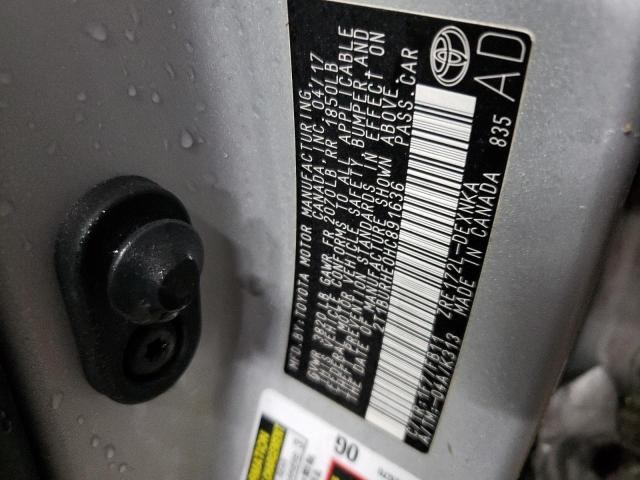 2017 TOYOTA COROLLA L 2T1BURHE0HC891636