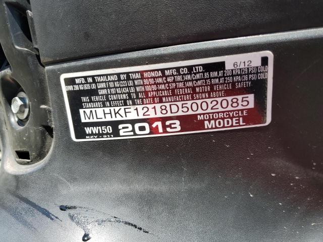 2013 HONDA PCX 150 MLHKF1218D5002085