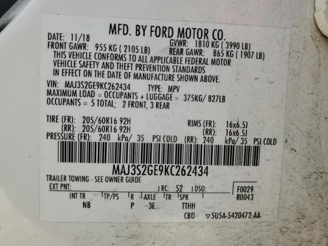2019 FORD ECOSPORT S - MAJ3S2GE9KC262434
